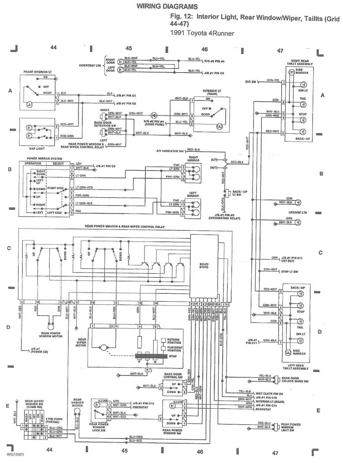 1987 Toyota pickup stereo wiring diagram