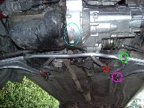 Transaxle code location circled in light blue
