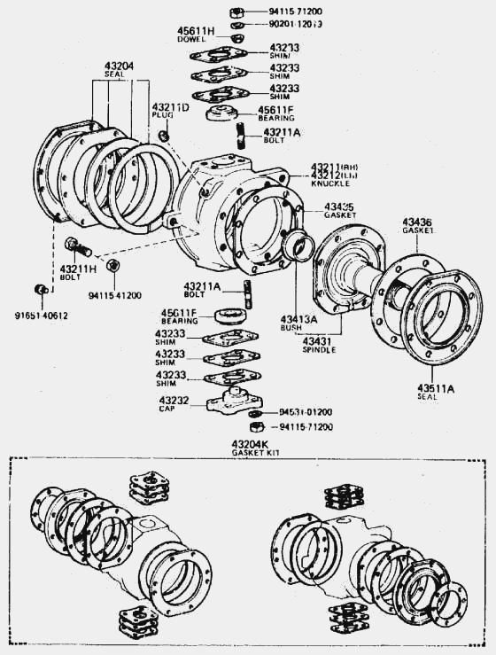 Steering Knuckle, Exploded View