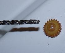 1/8" drill to enlarge gear hole